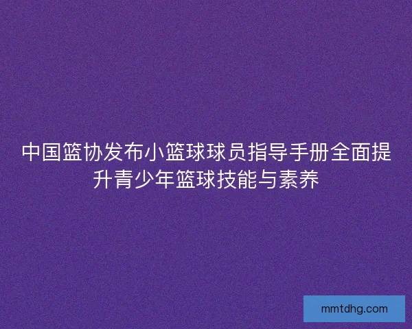 中国篮协发布小篮球球员指导手册全面提升青少年篮球技能与素养