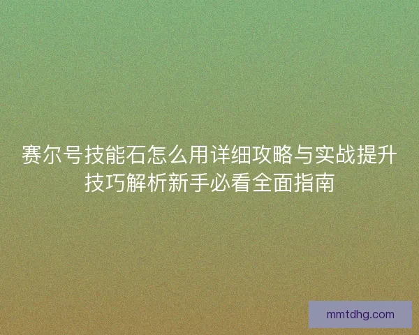赛尔号技能石怎么用详细攻略与实战提升技巧解析新手必看全面指南